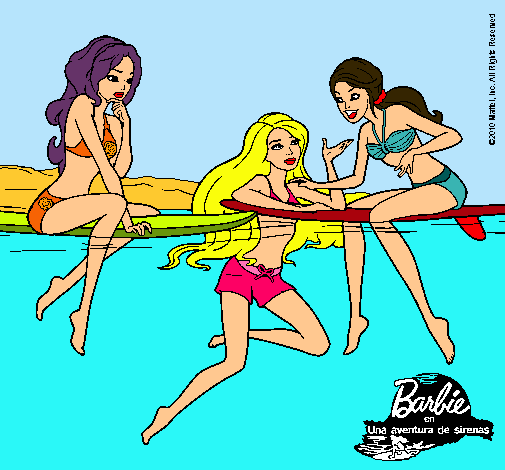 Dibujo Barbie y sus amigas pintado por LauraParraRubio