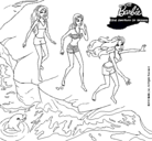 Dibujo Barbie y sus amigas en la playa pintado por mdgrr