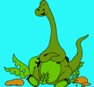 Dibujo Diplodocus sentado pintado por llucia