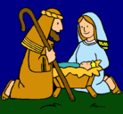 Dibujo Adoran al niño Jesús pintado por anaclaraso