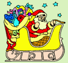 Dibujo Papa Noel en su trineo pintado por fedeca