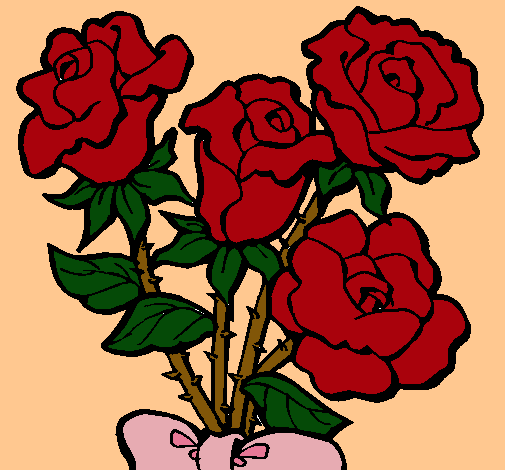 Dibujo Ramo de rosas pintado por Flora