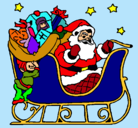Dibujo Papa Noel en su trineo pintado por nalu