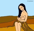 Dibujo Madre con su bebe pintado por naila