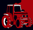 Dibujo Tractor en funcionamiento pintado por camichoreriloom