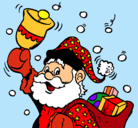 Dibujo Santa Claus y su campana pintado por danielita