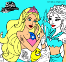 Dibujo Barbie se despiede de la reina sirena pintado por marya 