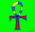 Dibujo Ankh pintado por escalante