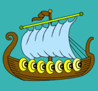 Dibujo Barco vikingo pintado por gatox