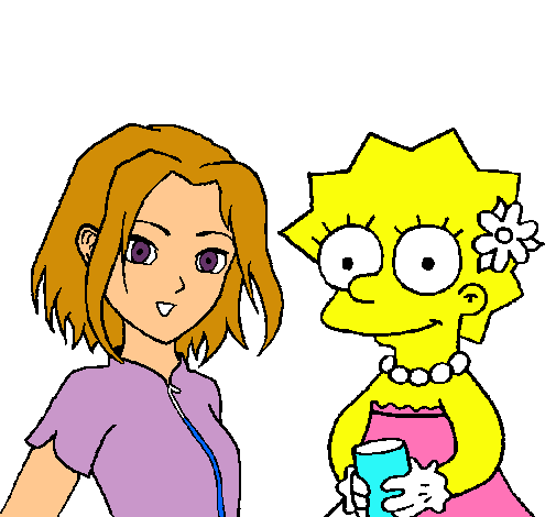 Dibujo Sakura y Lisa pintado por MARIANGEL