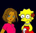Dibujo Sakura y Lisa pintado por lliissaa
