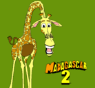 Dibujo Madagascar 2 Melman pintado por arturo