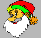 Dibujo Cara Papa Noel pintado por rumbo