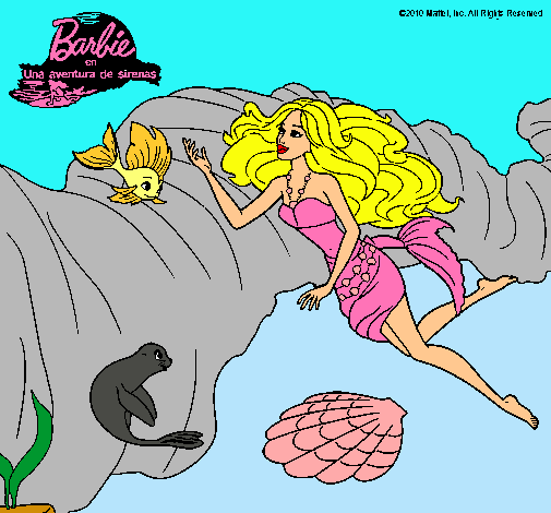 Dibujo Barbie hablando son sus amigos pintado por LauraParraRubio