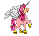 Dibujo Unicornio con alas pintado por desi_star