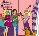 Dibujo Barbie de compras con sus amigas pintado por dana