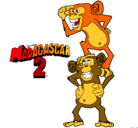 Dibujo Madagascar 2 Manson y Phil pintado por timpano
