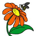 Dibujo Margarita con abeja pintado por Juliette