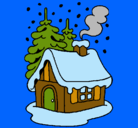 Dibujo Casa en la nieve pintado por casita