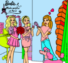 Dibujo Barbie de compras con sus amigas pintado por marvi