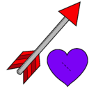 Dibujo Flecha y corazón pintado por yenny