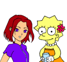 Dibujo Sakura y Lisa pintado por allesandra