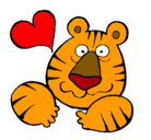 Dibujo Tigre loco de amor pintado por aaaaaaa