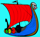 Dibujo Barco vikingo pintado por juanda