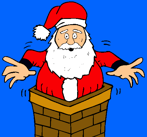 Dibujo Papa Noel en la chimenea pintado por Victorious