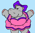 Dibujo Hipopótama con lazo pintado por evithaexplosion