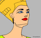 Dibujo Busto de Nefertiti pintado por piolin