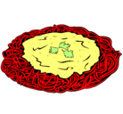 Dibujo Espaguetis con queso pintado por florita