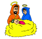 Dibujo Natividad pintado por greenwich