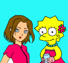 Dibujo Sakura y Lisa pintado por arancha