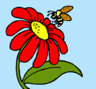 Dibujo Margarita con abeja pintado por villarreal1580
