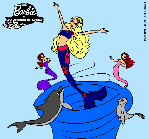 Barbie sirena contenta