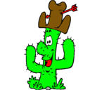 Dibujo Cactus con sombrero pintado por cgth