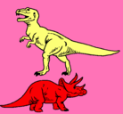 Dibujo Triceratops y tiranosaurios rex pintado por breixo