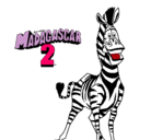 Dibujo Madagascar 2 Marty pintado por cebra