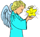Dibujo Ángel y estrella pintado por facundo