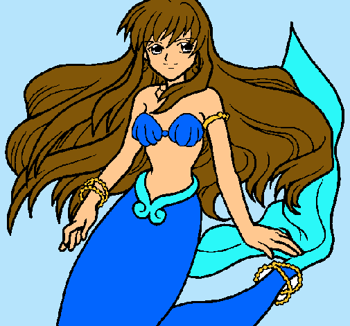 Dibujo Sirena pintado por changuita