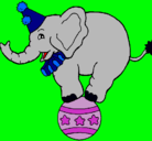 Dibujo Elefante encima de una pelota pintado por sheryl_selena