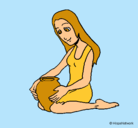 Dibujo Mujer y jarrón pintado por hannon