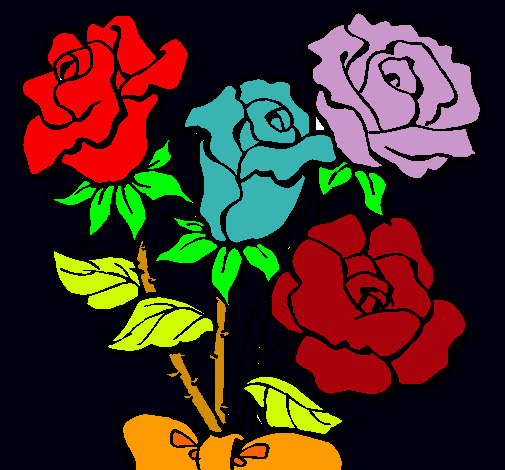 Dibujo Ramo de rosas pintado por Ayelen