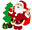Dibujo Santa Claus y un árbol de navidad pintado por topi133