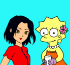 Dibujo Sakura y Lisa pintado por karlis