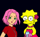 Dibujo Sakura y Lisa pintado por AROANAVARRO