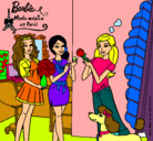 Dibujo Barbie de compras con sus amigas pintado por namibia