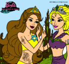 Dibujo Barbie se despiede de la reina sirena pintado por favorito