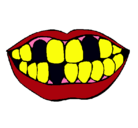 Dibujo Boca y dientes pintado por arroyomi